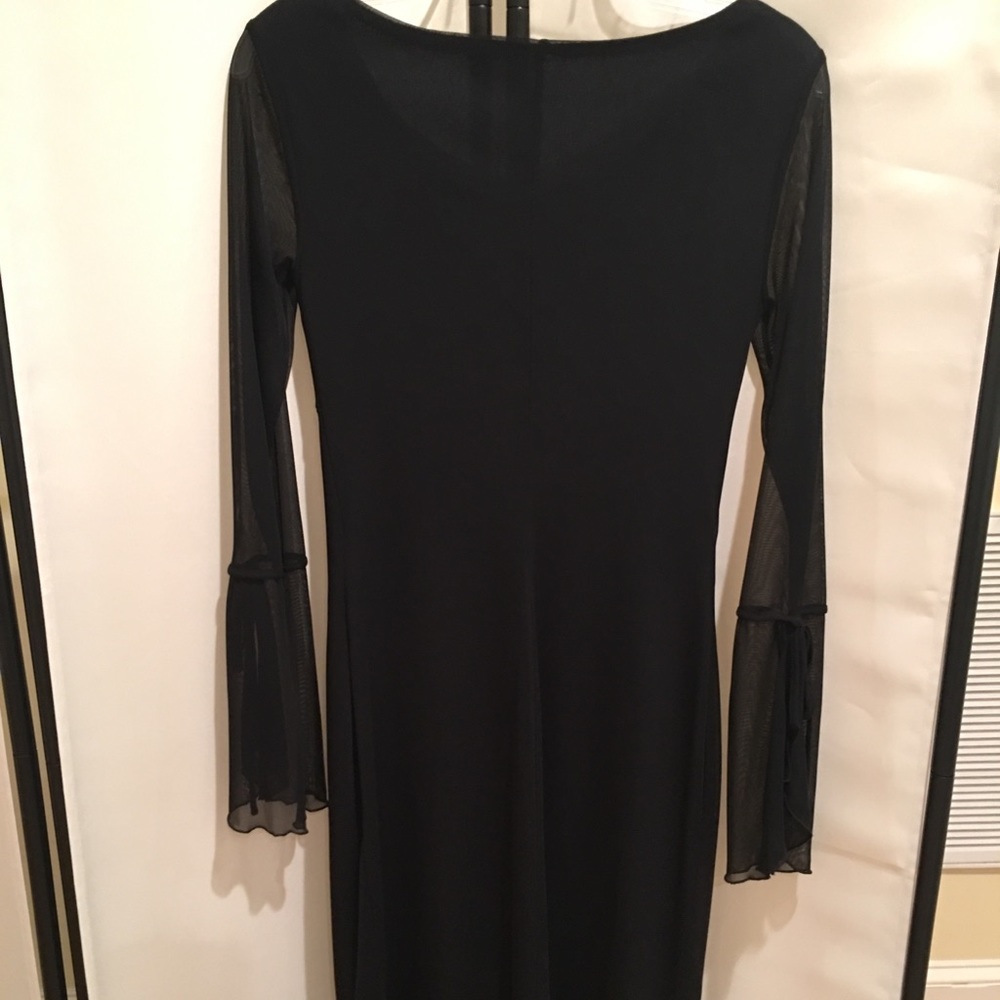 Black Dress with Sheer Sleeves